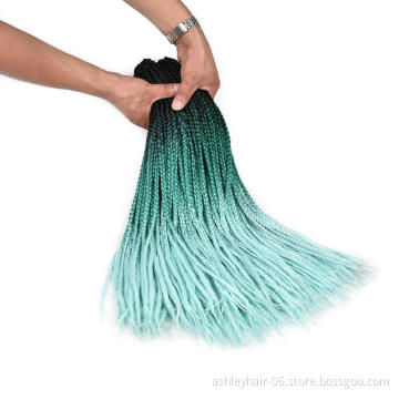 Ombre Color 3D Cubic Split Twist Synthetic Heat Resistant Fiber Extensions Box Braid Crochet Hair